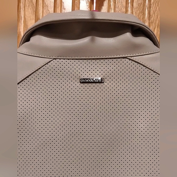🔥NEW🔥~ Michael Kors - Perforated Faux Leather Moto Jacket -Size L-Color(Bone) - Picture 8 of 8